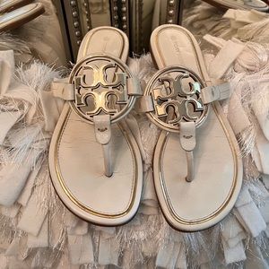 Tory Burch sandals, size 8.5 cream and gold